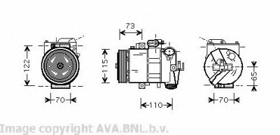 AVA QUALITY COOLING vwk240 -  Компрессор, кондиционер